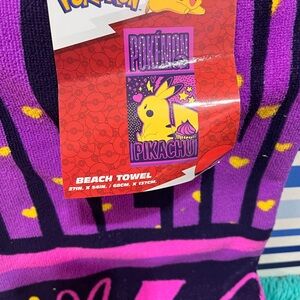 Pokemon Pikachu Purple and Yellow Towel